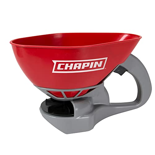 Chapin International 8706A 1.6-Liter Hand Crank Turf Spreader, Poly Scoop with Thumb Control, 1-pack, Red