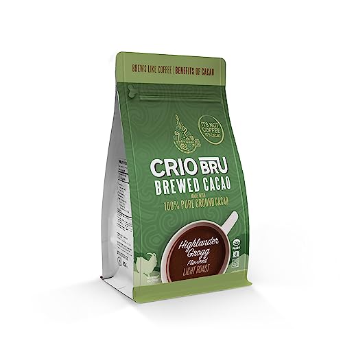 Crio Bru Limited Edition Highlander Grogg Roast | Natural Healthy Brewed Cacao Drink | Great Substitute to Herbal Tea and Coffee | Keto, Whole-30, Paleo, Low Calorie Honest Energy Brew And Enjoy Hot or Iced (10oz)