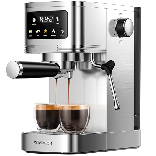 SHARDOR Espresso Machine 20 Bar, Professional Espresso Maker with Milk Frother Steam Wand and Touchscreen, Expresso Coffee Machines with Adjustable Temperature,for Cappuccino, Latte