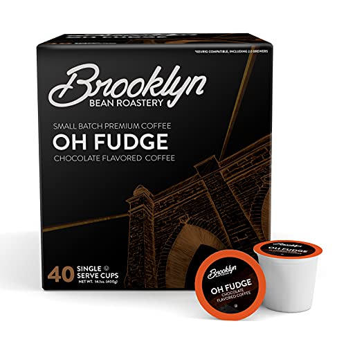 Brooklyn Beans Oh Fudge Gourmet Coffee Pods - Compatible with Keurig K Cup Brewers Including 2.0 Machines, 40 Count, Rich Chocolate Flavored