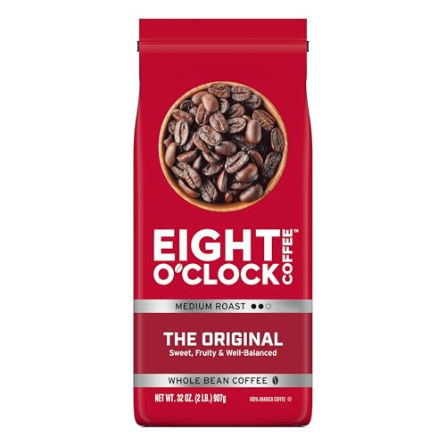 Eight O'Clock Coffee The Original Whole Bean Coffee, Medium Roast, 30 Ounce (Pack of 1) - Sweet, Fruity, Well Balanced