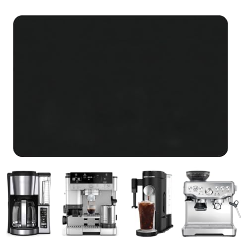 Espresso Coffee Mat for Ninja Luxe Cafe Accessories Breville Espresso Machine Accessories, 12''x19'' Coffee Bar Mat for Countertop for Ninja Coffee Maker, Black