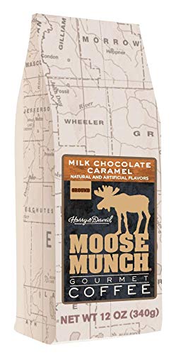 Moose Munch Gourmet Ground Coffee by Harry & David, 12 oz bag (Milk Chocolate Caramel)