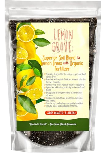 GARDENWISE Organic Lemon Tree Soil – Citrus Potting Mix with Organic Fertilizer – Ideal for Potted Lemon Trees, Meyer Lemons & Citrus Plants – Chunky, Indoor & Outdoor (3 QUARTS)