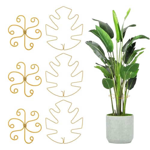 Restynic Monstera Plant Support System, 6PCS Durable Hook Stem Supports, Indoor Plant Care Holder, Stabilizer for Leaves and Turtle Shells