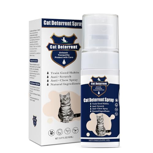 JAMBOS Cat Deterrent Spray - Safe Indoor & Outdoor Deterrent for Furniture Protection, Effective Training Aid with Natural Ingredients - Non-Toxic Anti-Scratch Formula for Cats and Kittens Blue