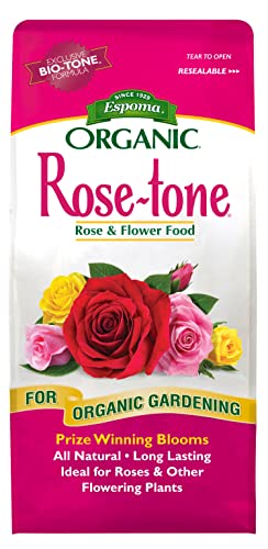 Espoma Organic Rose-Tone 4-3-2 Organic Fertilizer for All Types of Roses and Other Flowering Plants. Promotes Vigorous Green Growth and Abundant Blooms. 4 lb. Bag - Pack of 2