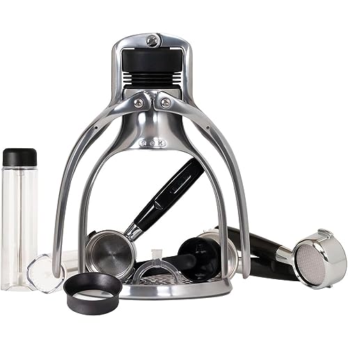 ROK EspressoGC Manual Espresso Maker - Portable Hand Powered Espresso Machine with Stainless Steel Portafilter, Ideal for Quick Coffee, Travel, Camping, and Home Use - Explorer Edition