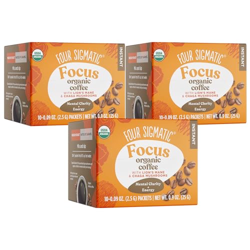 Four Sigmatic Mushroom Mix Coffee Lion's Mane | Think | Pack of 3 (30 Packets Total)