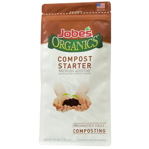 Jobe's Organics Fast Acting Granular Fertilizer Compost Starter, Easy Plant Care Compost Accelerator, 4 lbs Bag