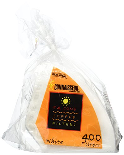 Rockline Industries #4 Cone Coffee Filters - Oxygen Cleansed- 400 Count, White, CECOMINOD065352