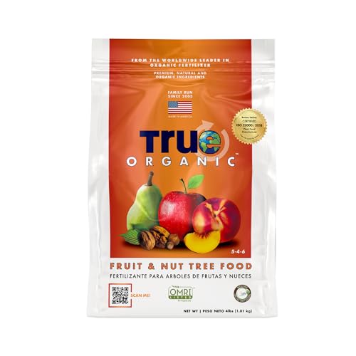 True Organic Fruit & Nut Food – Organic Fertilizer for Productive Tree Growth – Prevent Blossom End Rot – 4lb Bag Covers 70 Sq. Ft.