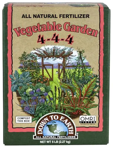 Down to Earth Organic Vegetable Garden Fertilizer 4-4-4, 5 lb