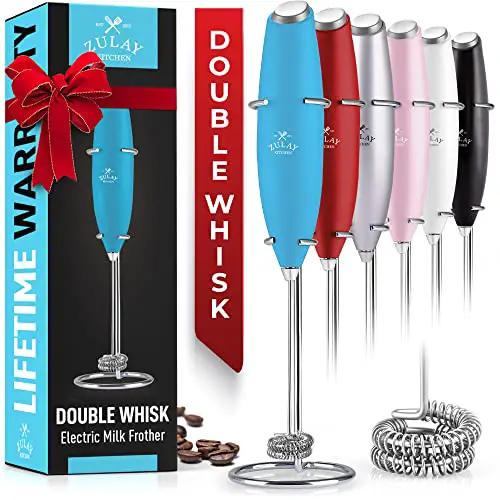 Zulay Double Whisk Milk Frother Handheld Mixer