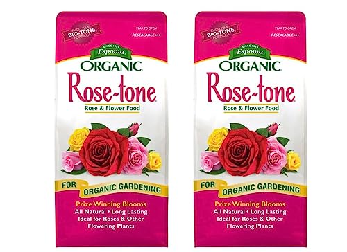 Espoma Organic Rose-Tone 4-3-2 Organic Fertilizer for All Types of Roses and Other Flowering Plants. Promotes Vigorous Green Growth and Abundant Blooms. 4 lb. Bag - 2 Pack