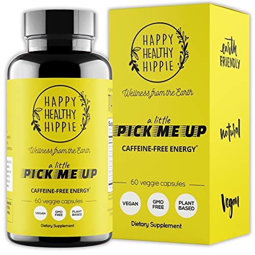Natural Energy Pills – Caffeine Free – Metabolism, Mental Booster – with Rhodiola Rosea, Dandelion Root, Bacopa, Ginseng Extract – 7 Herbs & Absorption Enhancing Piperine – Vegan, Non-GMO, 60 Ct