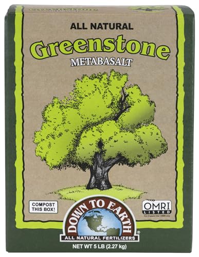 Down to Earth All Natural Greenstone Metabasalt, 5 lb Mineral Elements Iron, Calcium, Magnesium for Organic Garden Soil