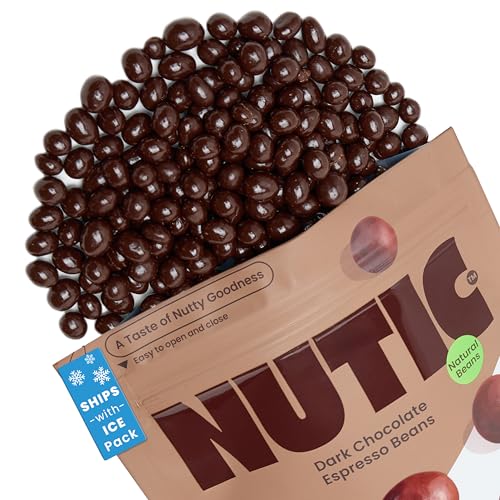Nutic Gourmet Dark Chocolate Covered Espresso Beans - 2LB, Bulk Chocolate Espresso Candy, Dark Chocolate Coffee Beans - Irresistible, Rich & Energizing Treat - (Pack of 1)