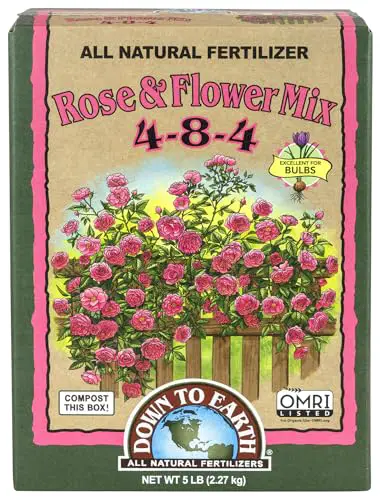 Down To Earth All Natural Fertilizers Organic Rose & Flower Mix 4-8-4, 5 lb