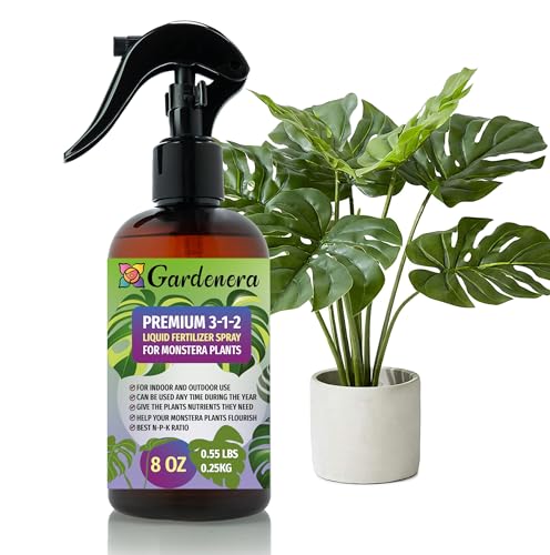 Gardenera Professional Monstera Spray Fertilizer Mist for Home Gardening | 3-1-2 Gentle Blend Mist for Healthy Leaves & Growth | Essential Nutrients for Monstera - 8oz