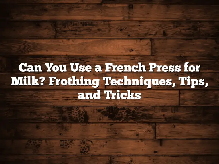 Can You Use a French Press for Milk? Frothing Techniques, Tips, and Tricks