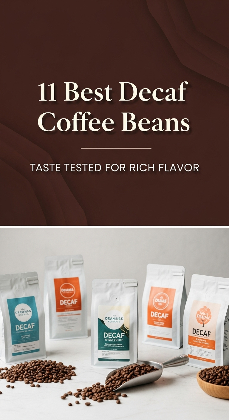 A beautiful banner image showing a cup of decaf coffee next to a bag of beans, answering the question are there decaf coffee beans
