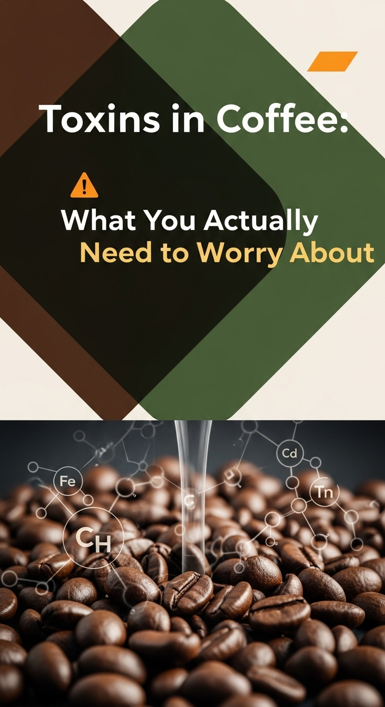 A detailed infographic comparing conventional vs organic coffee beans, helping to answer whether are there toxins in coffee.