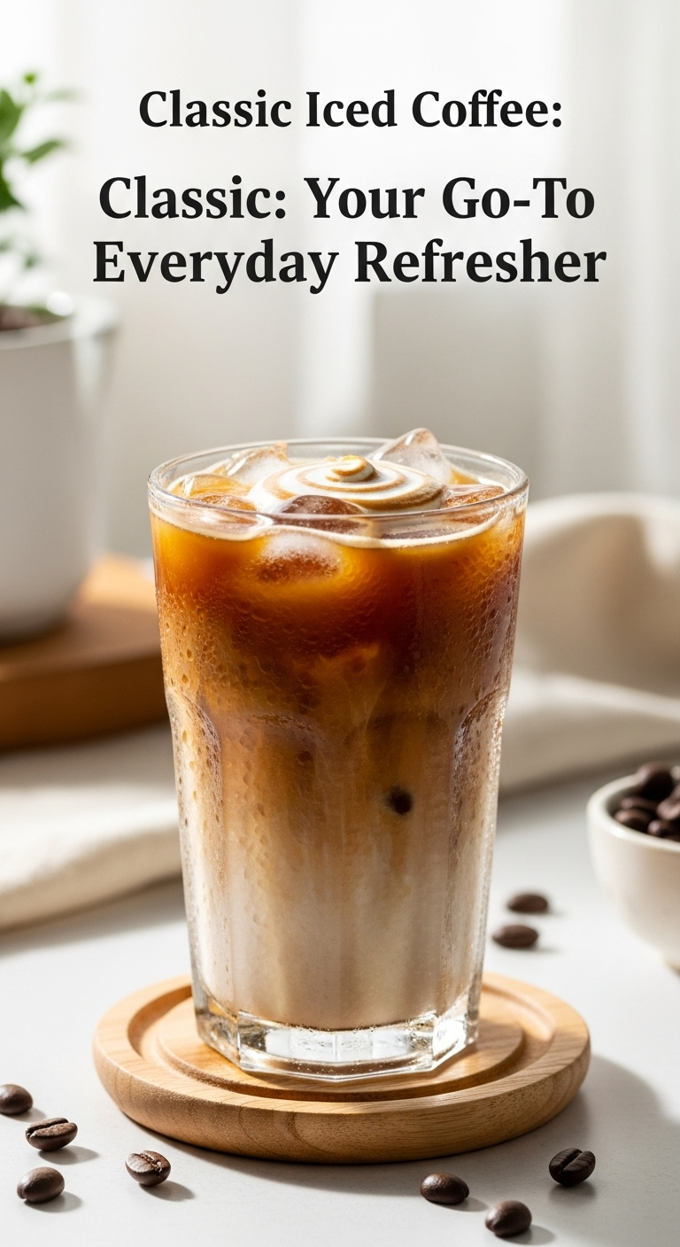 classic iced coffee everyday refresher iced coffee cream condensation coffee beans wooden coaster