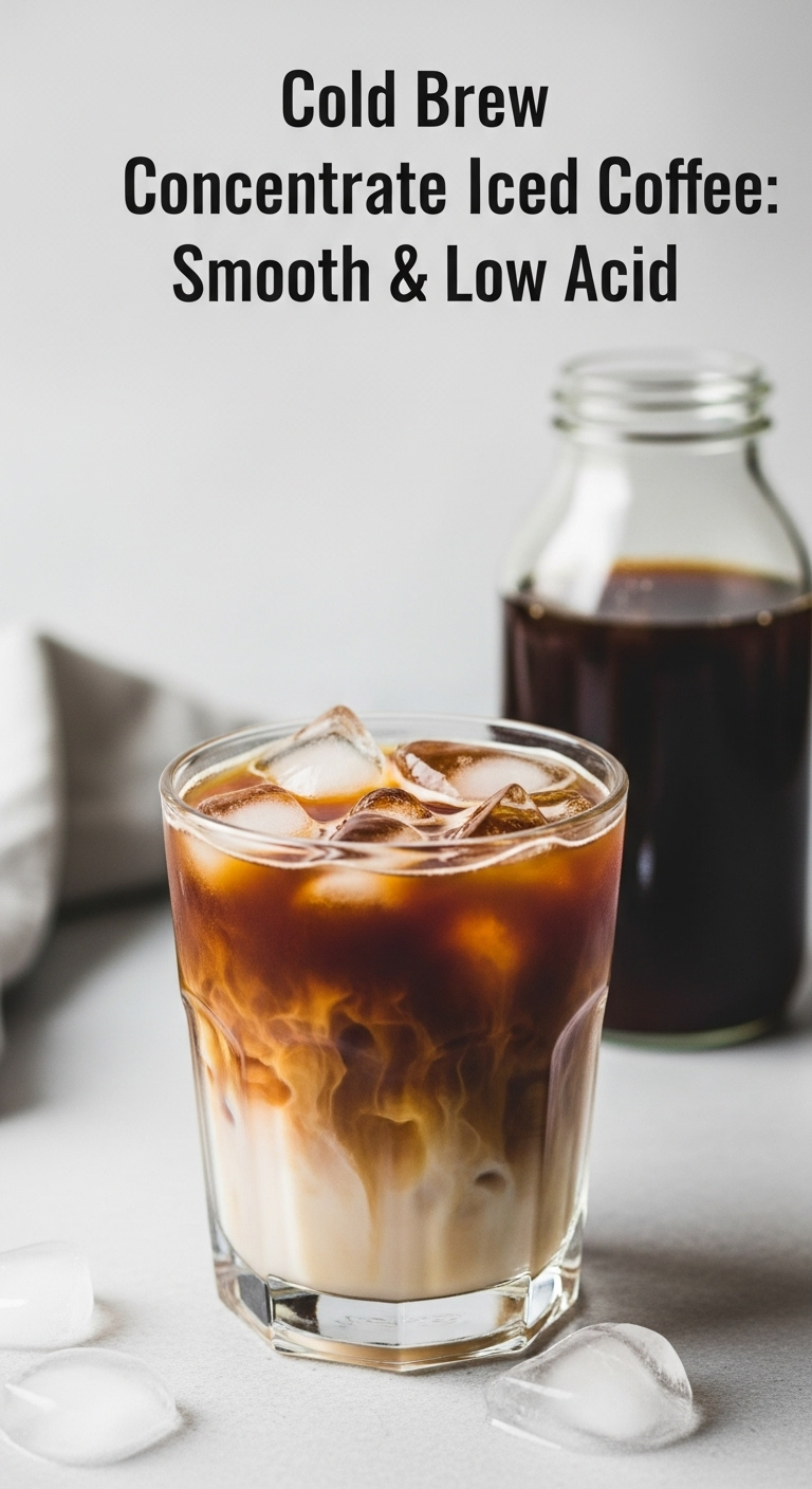 cold brew concentrate iced coffee smooth low acid milk ice homemade concentrate