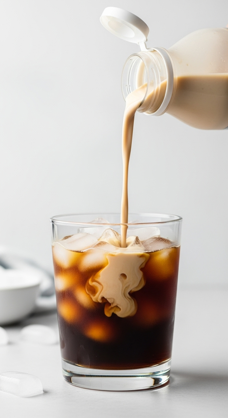 creamy cold brew proffee shake-based protein coffee ice layers bottled shake gradient