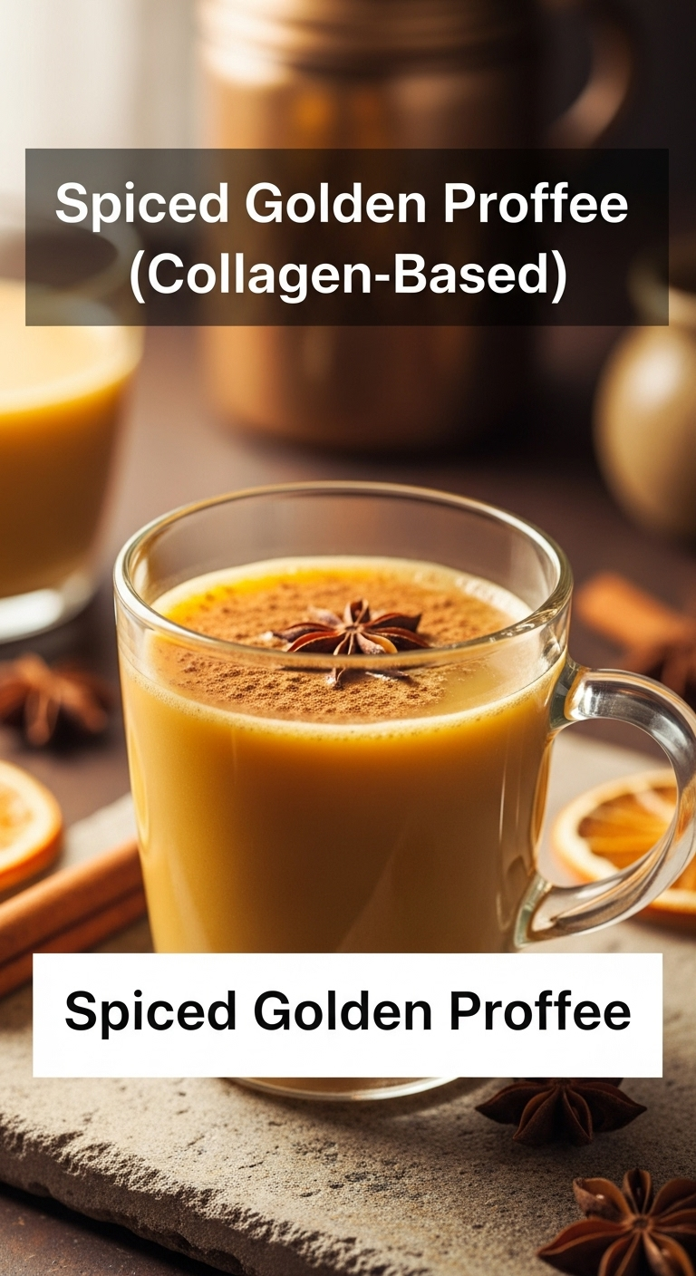 spiced golden proffee collagen-based protein coffee cinnamon star anise dried orange slices warm spices