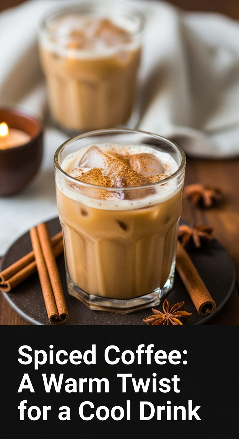 spiced iced coffee cinnamon nutmeg star anise aromatic drink cozy warm twist
