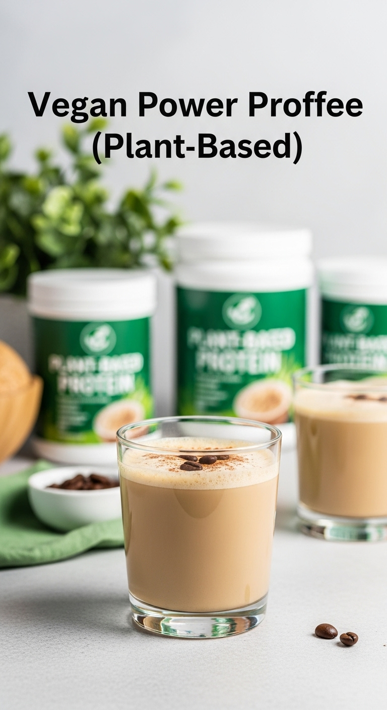vegan power proffee plant-based protein coffee cinnamon foam plant-based protein powder leafy plant