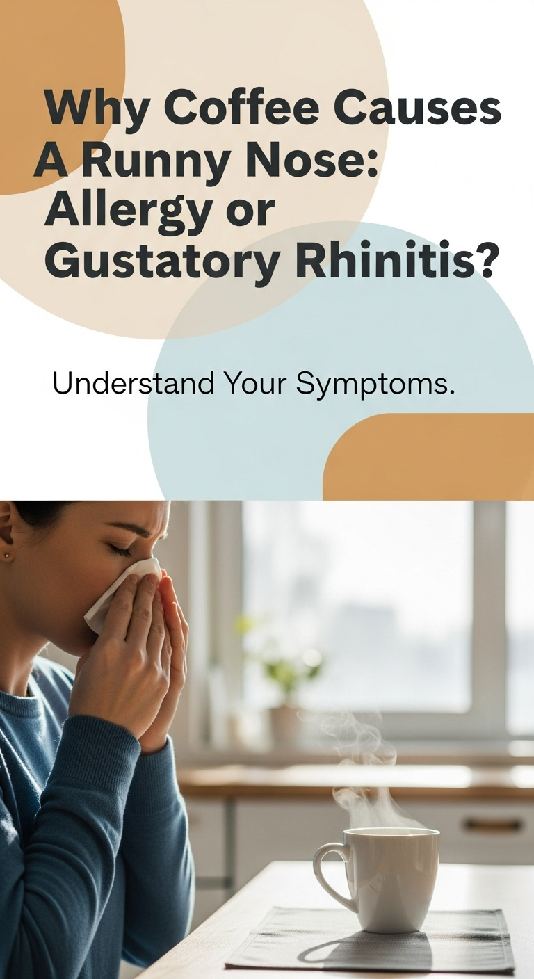 A person enjoying a cup of coffee while pondering why it might be causing a runny nose, illustrating the topic of can coffee cause runny nose