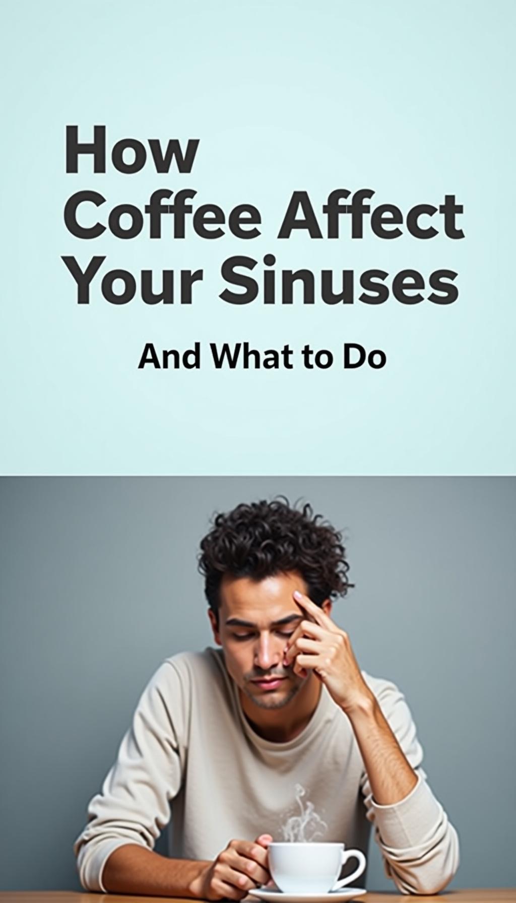 A person wondering if their coffee can affect your sinuses.