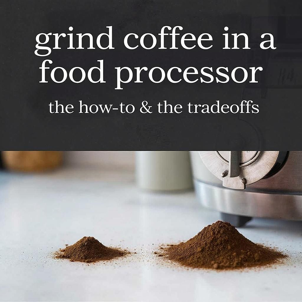 A person holding a portafilter filled with freshly ground coffee, illustrating the goal of the grinding process for can coffee beans be ground in a food processor
