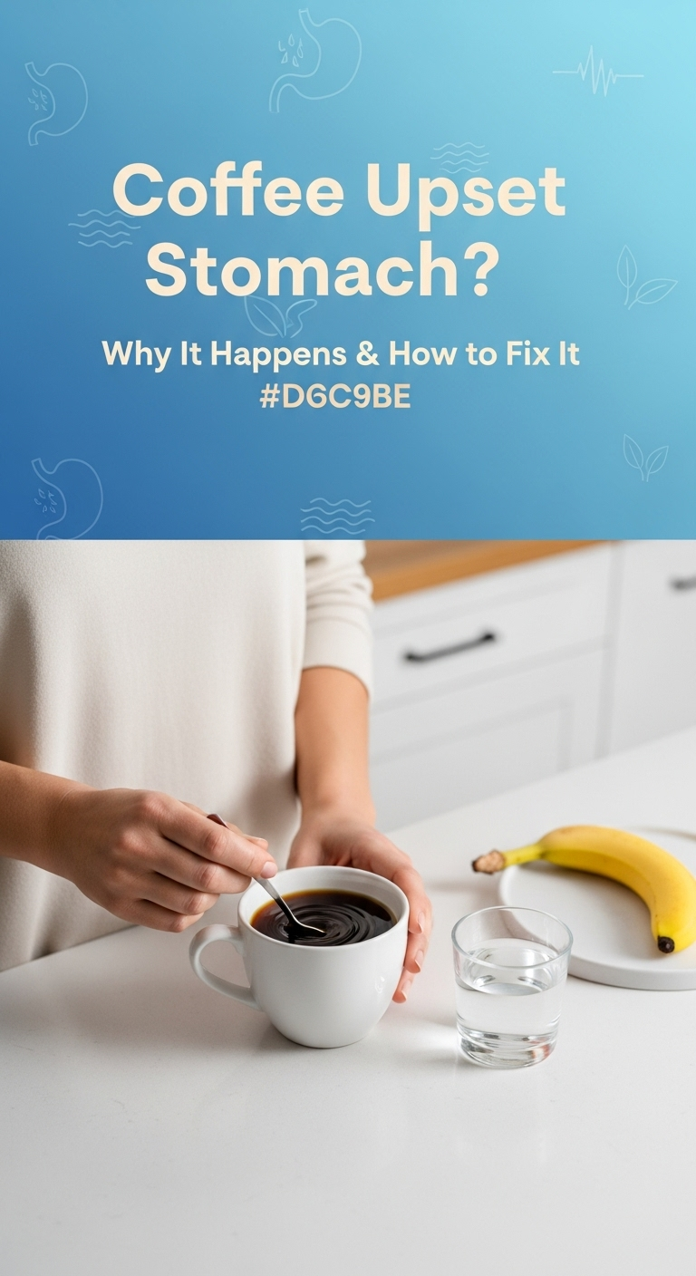 A person clutches their stomach, illustrating the main query of can coffee cause an upset stomach