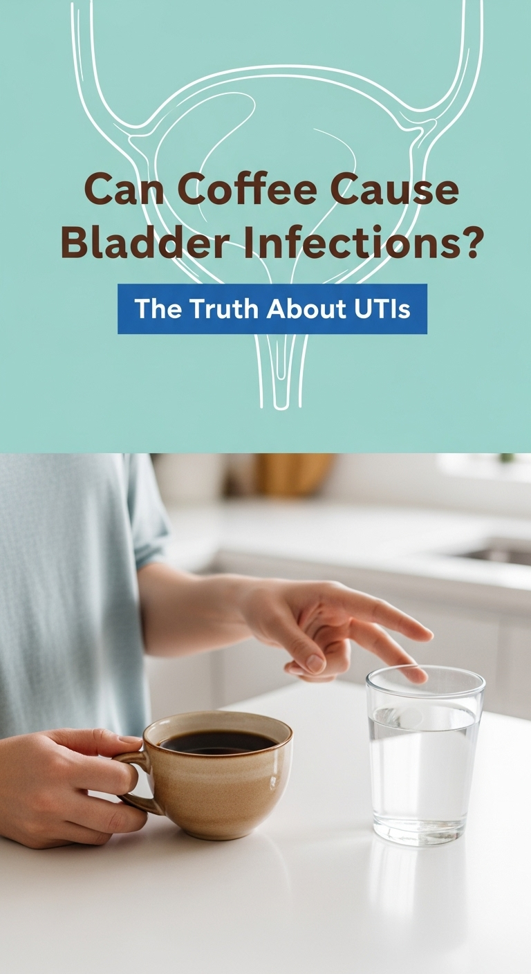 A detailed infographic about can coffee cause bladder infections and how to manage caffeine intake for better bladder health.