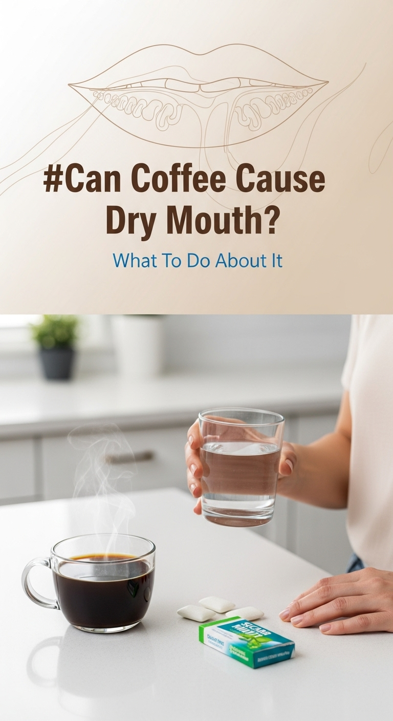 A man holding a coffee mug, wondering can coffee cause dry mouth