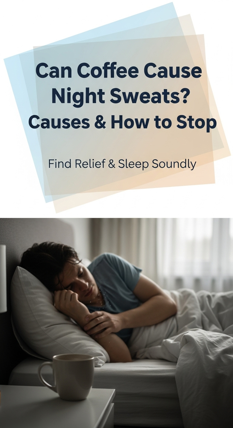 An infographic titled "Causes of Night Sweats" detailing male-specific and female-specific causes such as hormone imbalances, medication, and health conditions