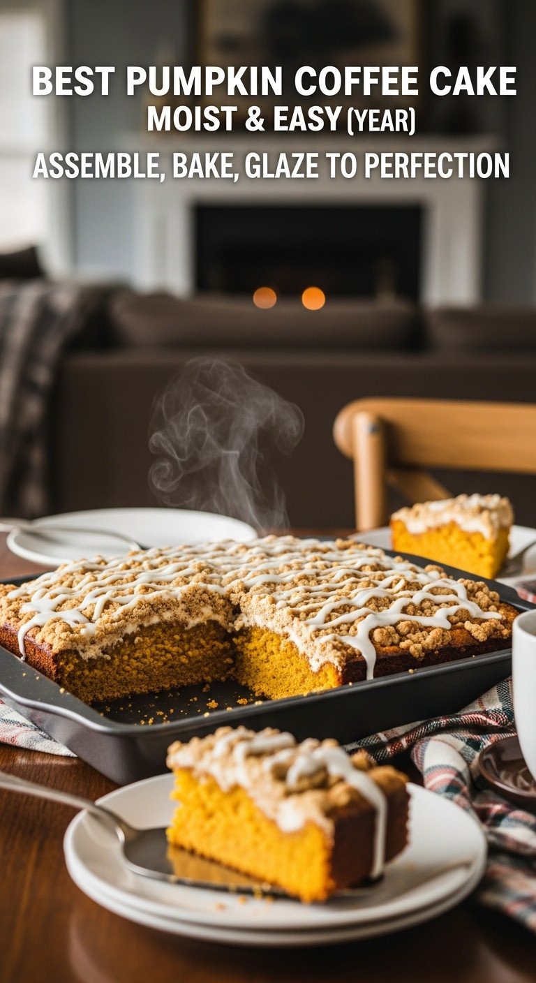 A glass bowl filled with chunky streusel topping for pumpkin coffee cake in a cozy fall flat lay