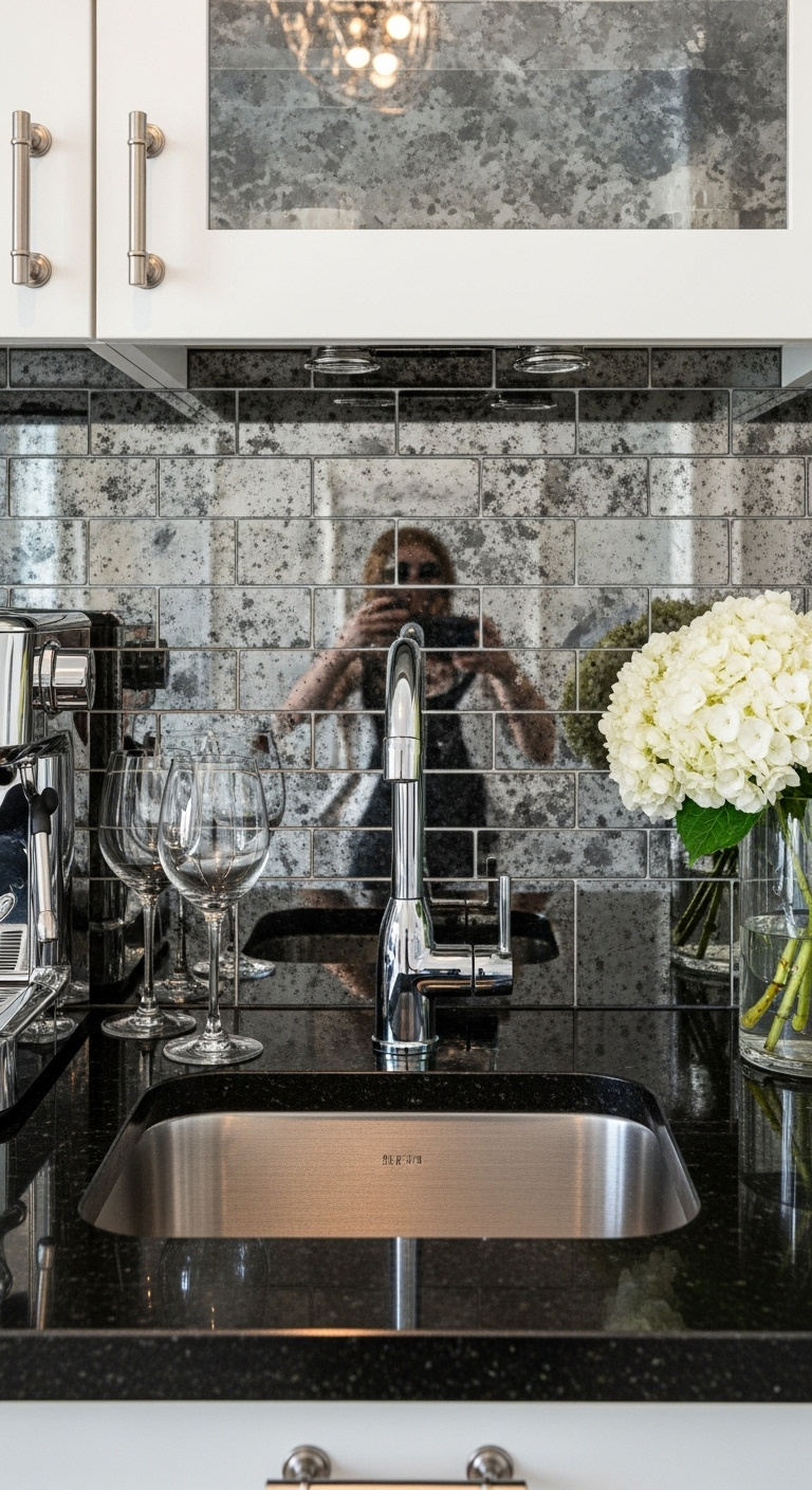 Beautiful home coffee and wine bar with integrated shelving and a cozy ambiance