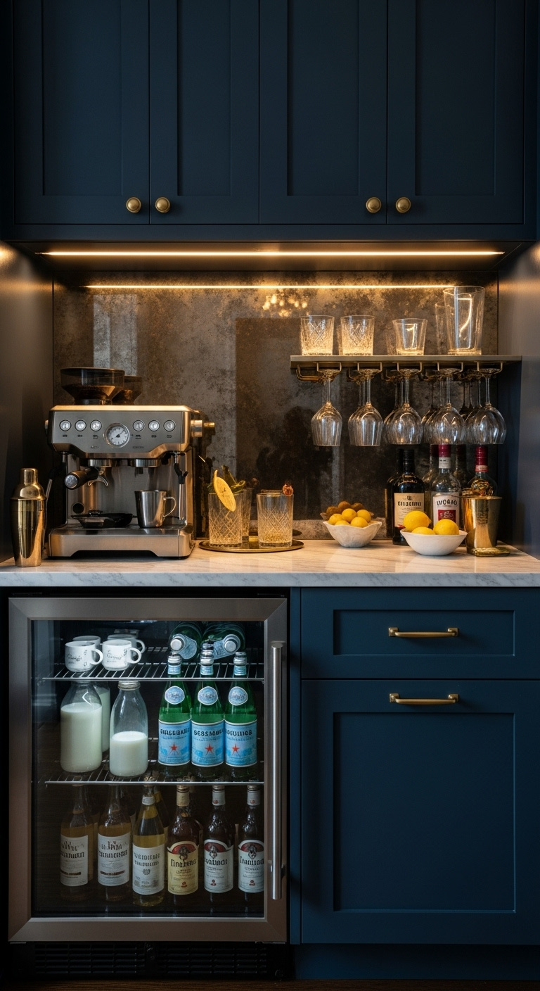 Brilliant coffee bar setup with espresso machine and sleek design