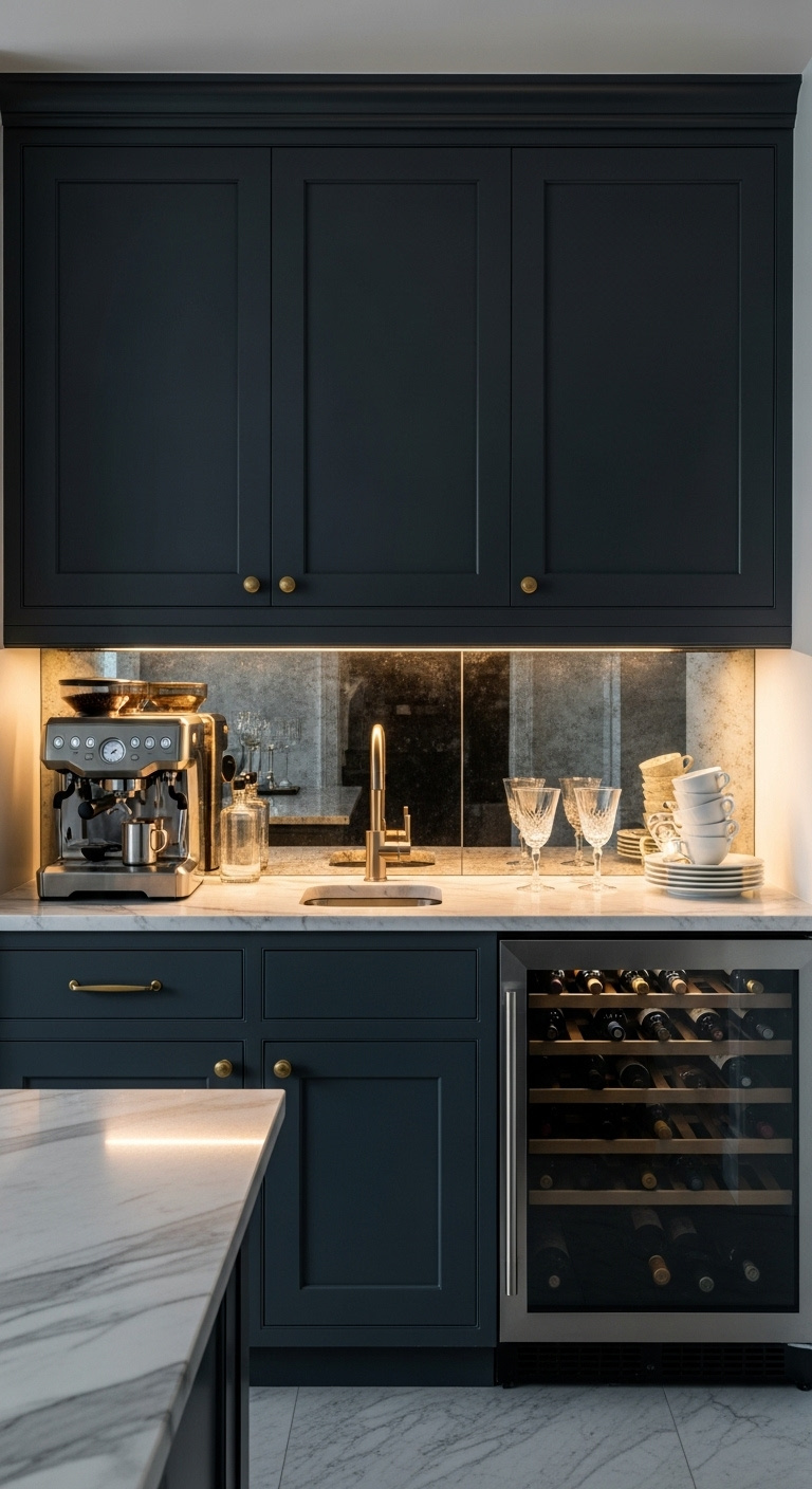 Brilliant wet coffee bar ideas with built in sink espresso machine and oak shelves