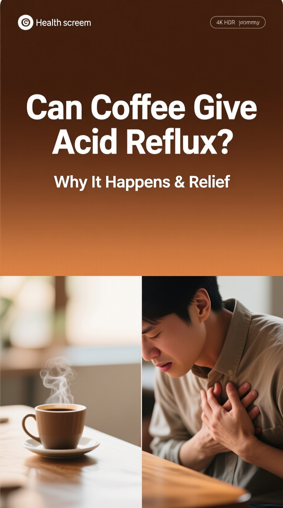 A visual representation of how coffee can give acid reflux