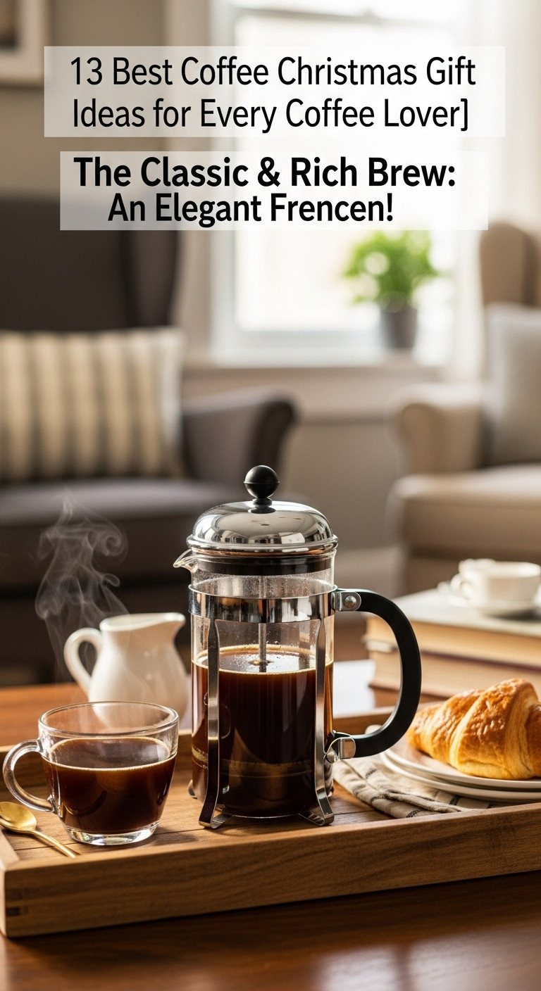 Coffee Christmas gift ideas classic rich brew elegant French press Bodum Espro steaming mug croissant cozy morning