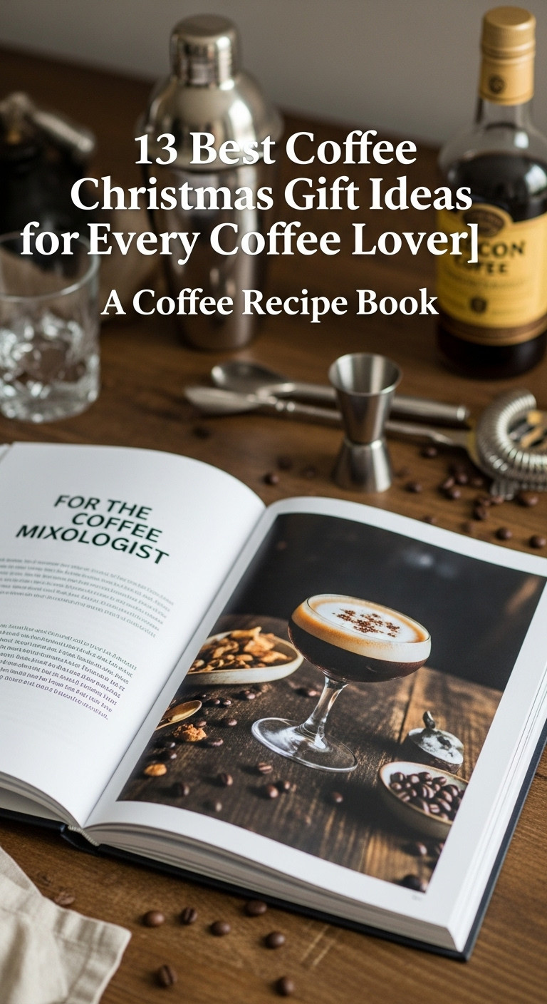 Coffee Christmas gift ideas coffee recipe book coffee mixologist cocktail shaker coffee liqueur gourmet inspiring creative