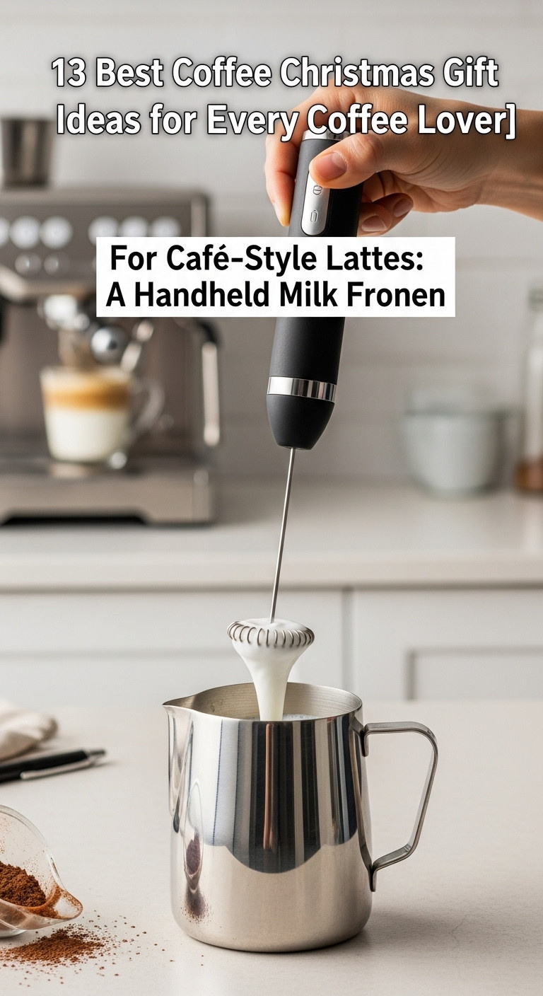 Coffee Christmas gift ideas handheld milk frother stainless steel pitcher creamy foam latte art home espresso machine cafe style