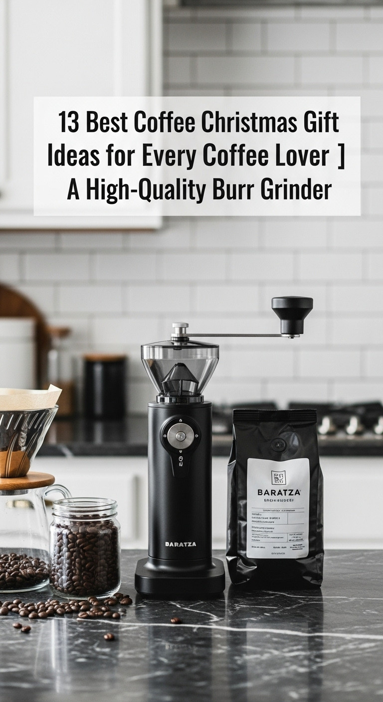Coffee Christmas gift ideas high quality burr grinder Baratza Encore whole coffee beans pour over dripper kitchen counter minimalist