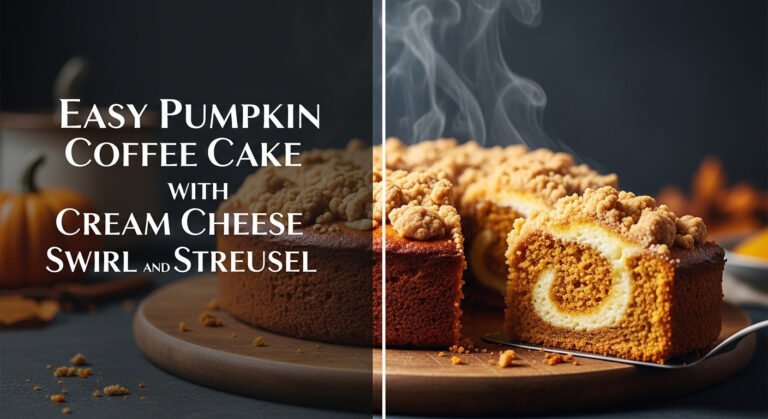 Easy Pumpkin Coffee Cake with Cream Cheese Swirl and Streusel